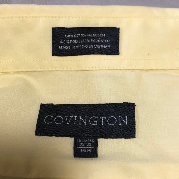 Men’s yellow Covington dress shirt 👔 medium size - Picture 2 of 4